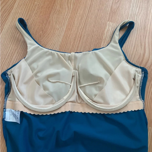 Lands’ End One Piece Carmela Tummy Control Teal Swimsuit Size 18D Slender Suit - Picture 5 of 13